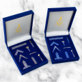 Outils de travail miniatures maçonniques un ensemble Mason Freemason Gift 9 pièces commémoratives avec Blue Box pour présent